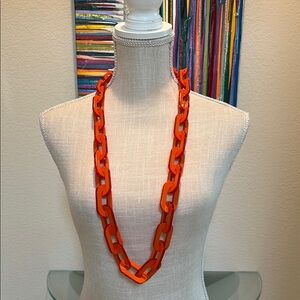 Bold Orange Chain Necklace